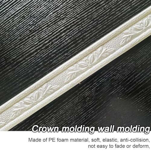 HiyyFloy 3D Murale Garniture De Bordure Murale Flexible pour Décoration d'Angle De Mur En Plastique 6 Pièces Garniture D