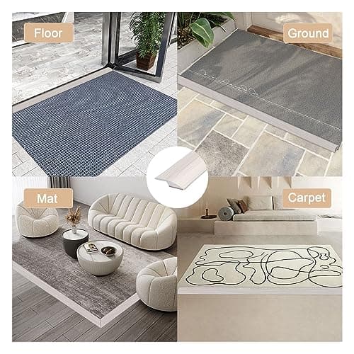 Bandes de Garniture de Porte de Tapis Gris pour Sol à Seuil (200cm) avec Moquette Hauteur de Transition Inférieure à 5 m