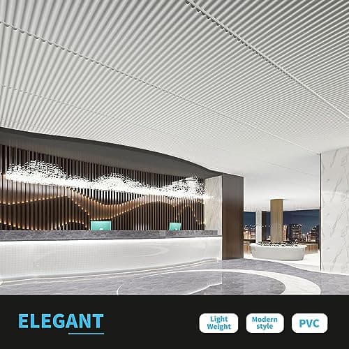 Art3d - Dalles de plafond 3D Lot de 12 Blanc pour décoration murale intérieure - 61 x 121,9 cm - Chic et modernes pour m