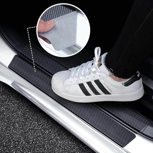 XoeLLe Protection Pare Choc Voiture en Fibre de Carbone 5 Pièces (Noir) Anti-Scratch avec 4D et Bande Autocollante