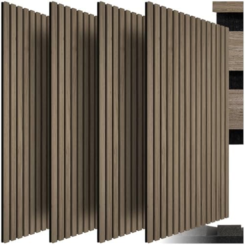 Tectake® Panneaux Acoustiques Muraux et Pour Plafond, Bois MDF, Isolation Phonique, Chamber, Bureau, Studio Musique, Déc — Chêne Foncé