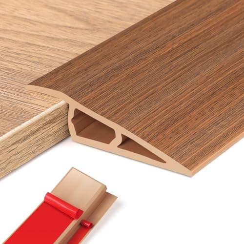 Barre de seuil adhésive PVC gris, seuil de porte réglable, hauteur 5~10mm, longueur 2m, idéal pour rattraper le niveau d — Grain de Bois Marron