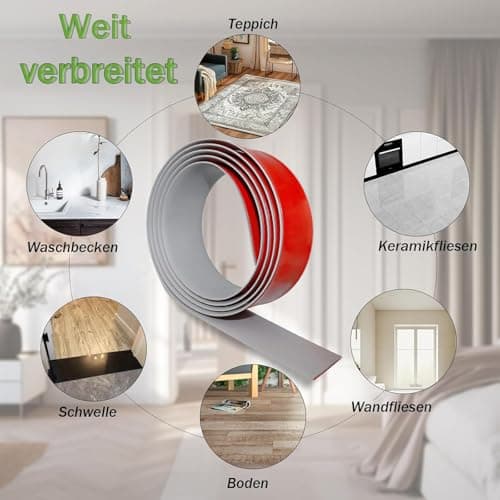 Profilé de Transition Autocollant Gris pour Planchers en Bois et Carrelages dans les Pièces 1,5m x 4cm Revêtements de So