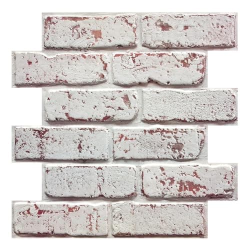 Panneau Mural 3D Fausse Brique 30x30cm, 10 Pièces Adhésif PVC