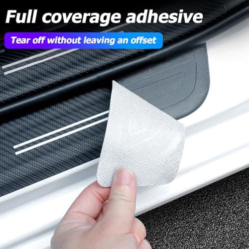 CGEAMDY 4 Pièces Protection Seuil Porte De Voiture Universel, Accessoire Protection Auto Pour Automobiles, Fibre Carbone