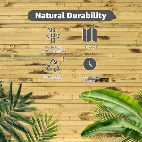 Art3d Panneau mural en bambou naturel pour décoration murale intérieure - Renouvelable - Bureau, Armoire, Plafond - 30 x