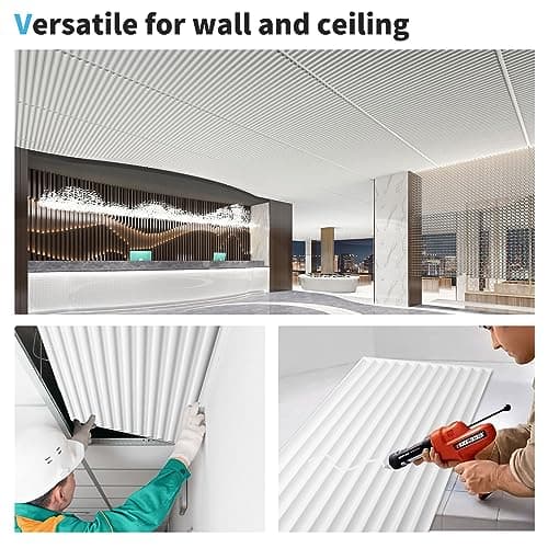 Art3d - Dalles de plafond 3D Lot de 12 Blanc pour décoration murale intérieure - 61 x 121,9 cm - Chic et modernes pour m