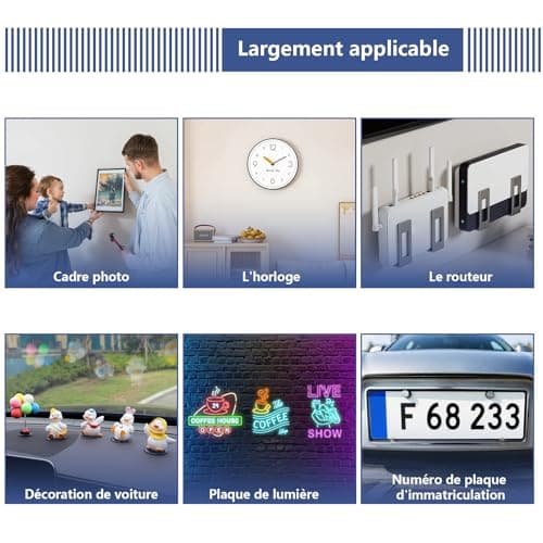 Kinoco Puissant Adhésif Double Face Autocollants - Maison, Décoration & DIY - Forte Adhésion (5 cm x 3 cm x 3 mm)