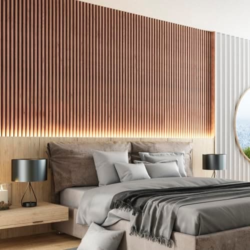 KARAT Panneaux muraux en MDFIsolation sonore pour Bureau Maison - Tasseau mural Décoration Red Oak 60x60 cm 2,1 cm
