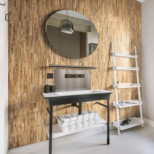 Revêtement mural en bois recyclé naturel vintage pour décoration murale Design Brut (1m2)