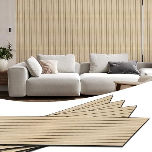 Panneaux Muraux PVC WADILE Imitation Bois 3D Auto-adhésifs – Isolation Phonique Salon Cuisine – Couverture env. 1,04 m² — Marron Clair