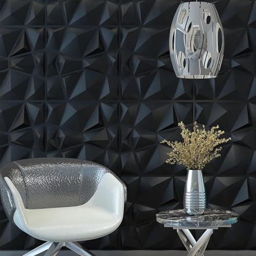 Panneaux muraux 3DLot Noir pour Salon et Chambre À Coucher - Revêtement de Façade - Panneaux de Plafond - Panneaux de Je