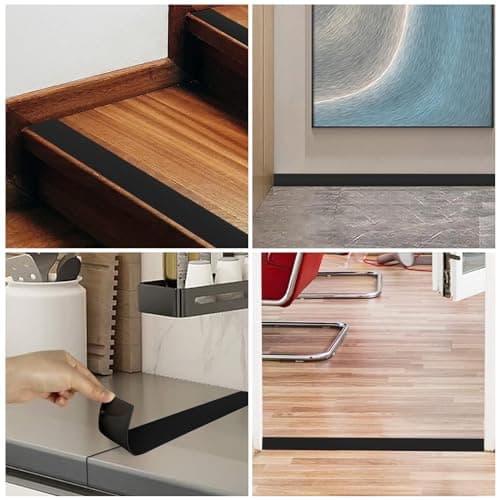 Bande de Seuil Noir 4cm x 2m | Solide & Élégant pour Couvrir les Espaces Entre les Étages | PVC_decorativeчинная