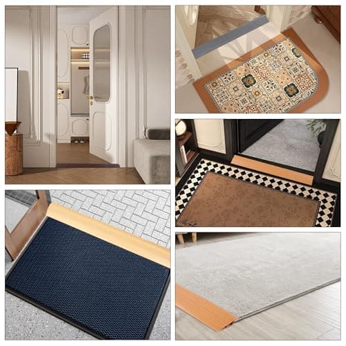 JUNART Bande de transition PVC 100cm×7cm résistante à l'usure et aux rayures pour cuisine/salle de bain - grain de bois