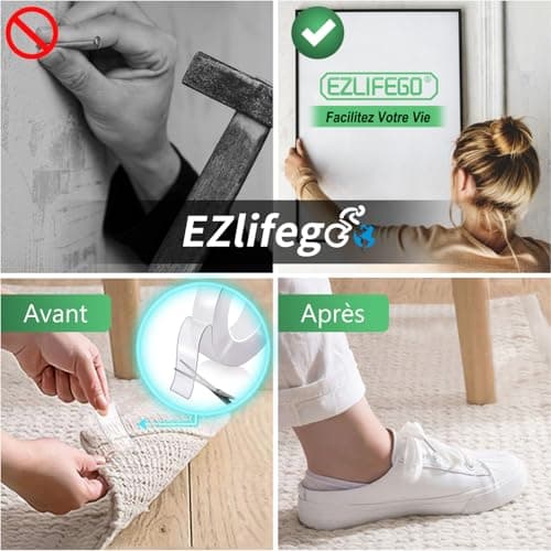 EZlifego Adhésif Double Face Extra Fort, Puissant et Réutilisable pour Bureaux et Maison (3Mètres)  
EZlifego Adhésif Do
