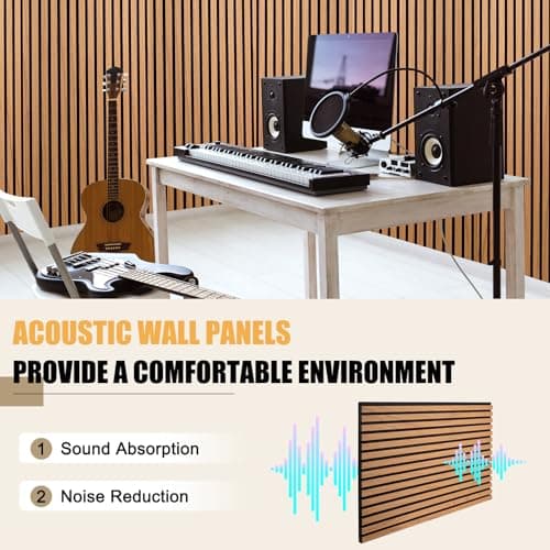 Panneaux muraux acoustiques 3D en chêne Dollar Boss pour bureau, chambre à coucher et cuisine, 240 x 60 cm, panneaux mur