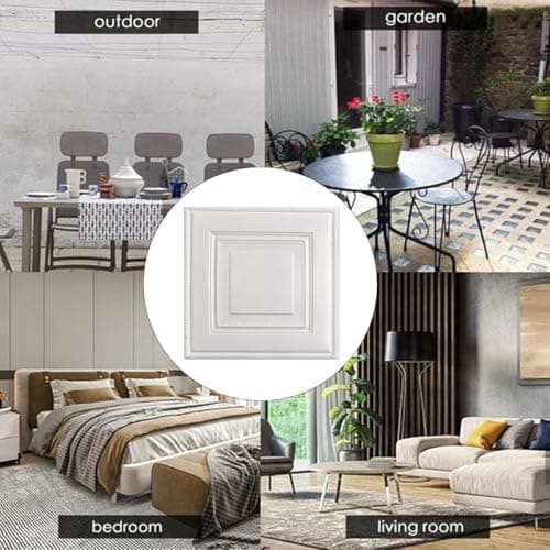 Panneaux Muraux Autocollants Décoratifs pour Cuisine Chambre Salon Plafond - Revêtement 3D Imperméable 35 x 35 cm Motif