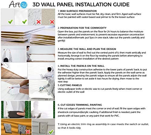Art3d Carreaux 3D décoratifs, Panneaux de décoration Murale Moderne, Blanc, 3m²