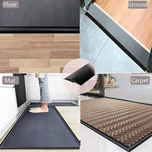Rampe de Seuil Adhésive PVC, Noir, 2MMième Pente, Deux Côtés Adhésifs