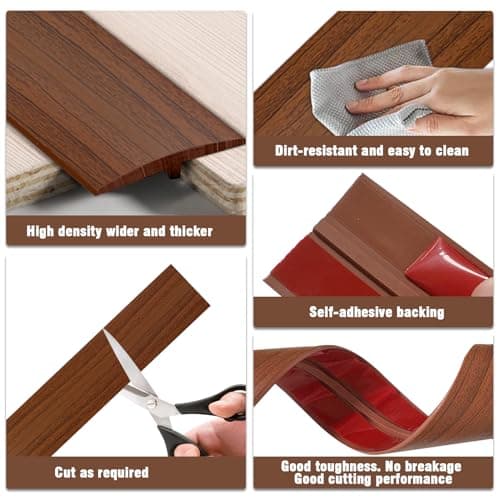 Profilé de transition en T 5 cm x 2 m PVC grain de bois