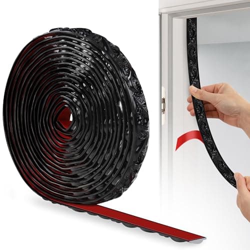 JUNART Bande Décorative en PVC Argent, Adhesive pour Frise Murale, Convient aux Linteaux et Plinthes, Fonction Décoratio — Noir-600cm×2cm
