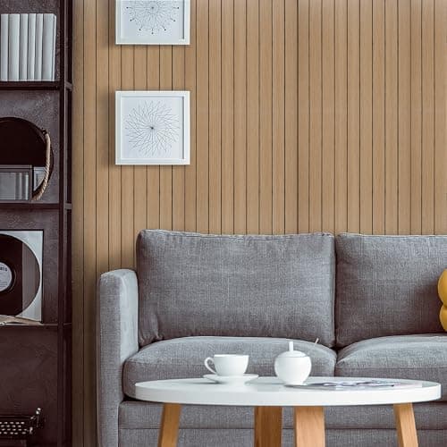 Panneaux muraux 3D bois autocollants imperméables 40x40cm cuisine plafond
