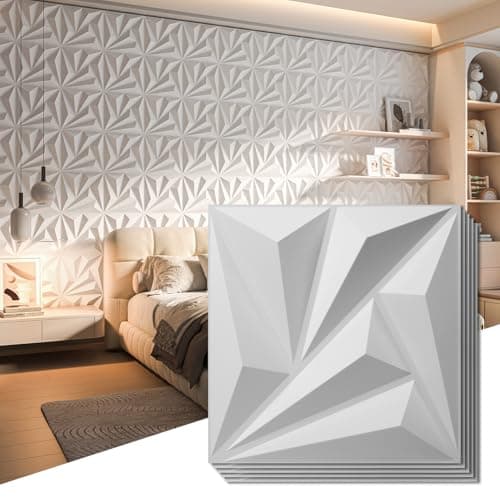 Art3d Lot de 20 panneaux muraux décoratifs 3D blancs en PVC | Intérieur | Décoration murale | Faciles à installer | 30 x