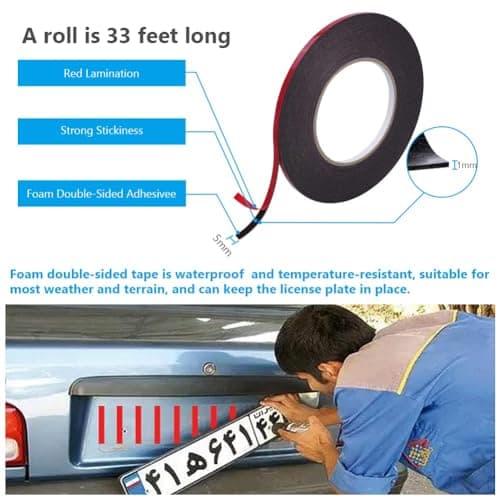 URQT Scotch Double Face Extra Fort, Ruban adhésif imperméable et résistant aux hautes températures pour voiture et maiso