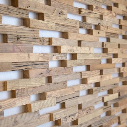 Panneaux muraux en bois recyclé 3D - Décoration murale vintage (1 m²)