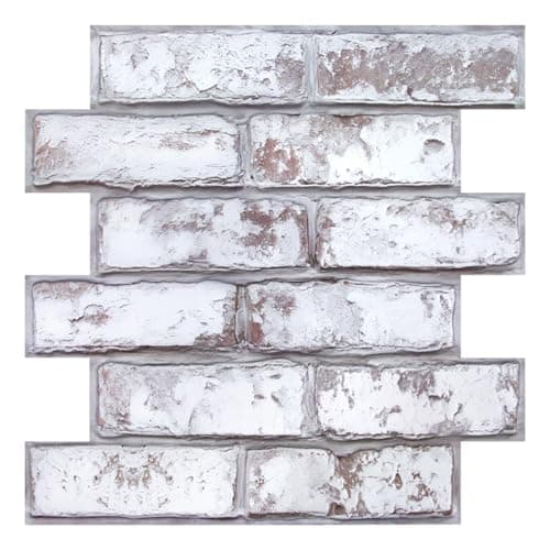 Panneau Mural 3D Fausse Brique 30x30cm, 10 Pièces Adhésif PVC — Brick-z