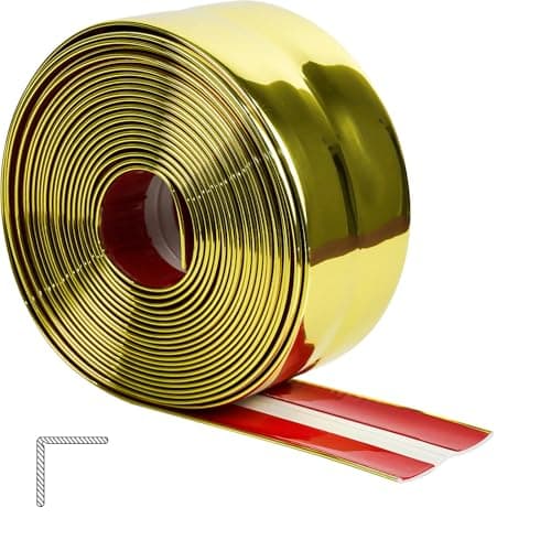 ZOWZOW Moulure Murale Autocollante - Flexibilité et Protection d'Angle pour Mur, Plafond et Meubles | 2 cm × 6 m | Bordu — Or