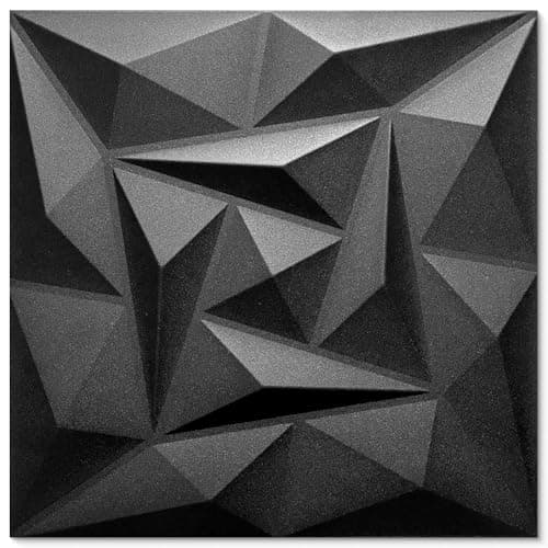 Panneaux muraux 3D mercure noir 6 m² (24 pièces) pour décoration murale - Revêtement mural en polystyrène — Quarz Black