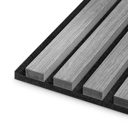 HAGEFOL® panneau acoustique bois gris 240x60cm - Paroi à lamelles 3D - Parfaite pour salles de réunion - Réduction de 30 — Gris