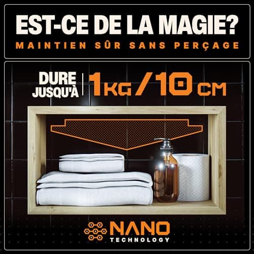 BAURIX® Ruban adhésif double face [3m] - Fort en adhésion, résistant et lavable - Idéal pour la réparation et le bricola