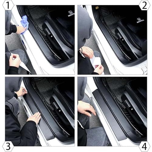 XoeLLe Protection Pare Choc Voiture en Fibre de Carbone 5 Pièces (Noir) Anti-Scratch avec 4D et Bande Autocollante