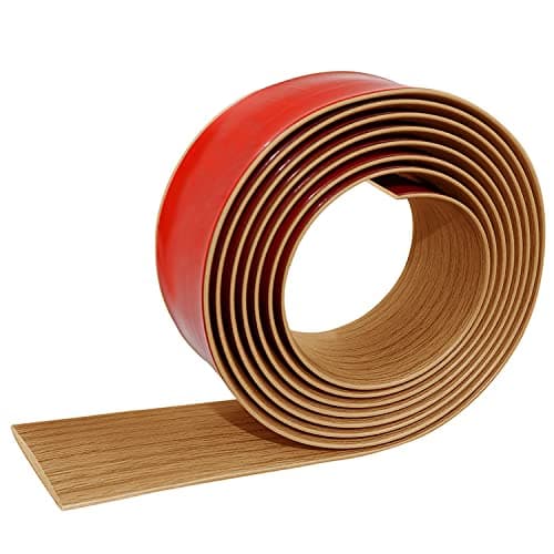 Barre de seuil autoadhésive chêne jaune 400 x 5cm, pour sol en bois, forte tenue décorative en PVC, couvrir l'espace ent