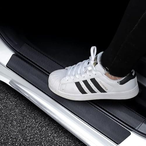 SSyang Films adhésifs de carbone 5 Pièces Protection Seuil de Porte pour Voiture - Anti-Rayures et Anti-Saleté - Protect