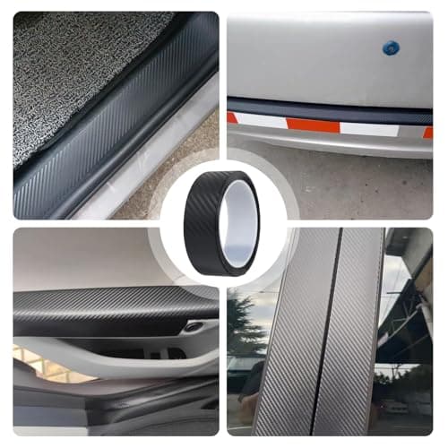 Carbon Adhésif pour VoitureProtection Seuil de Porte VoitureAutocollant Carbone 3cm x 5m pour Voiture