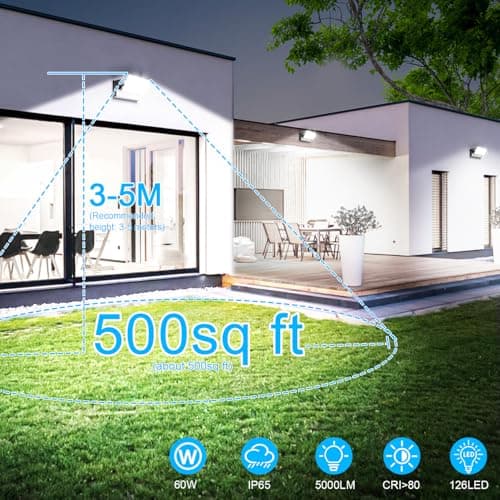 LEDMO 60W Applique Murale Extérieur/Intérieur Étanche IP65 pour Terrasse et Jardin avec Panneau LED Pivotant à 360°