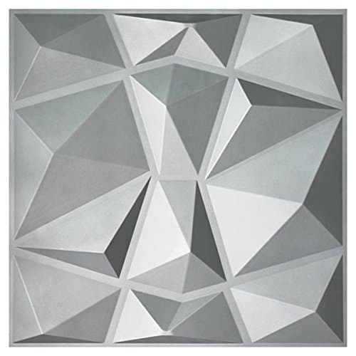 Art3d - Panneaux muraux 3D blancs, dalles décoratives salon, effet brique, 50 x 50 cm — Gris Mat