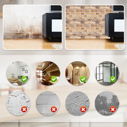YapitHome 10 Pièces Papier Peint 3D Brique Populaires pour Cuisine et Chambre à Coucher, Decoratif et Facile à Installer