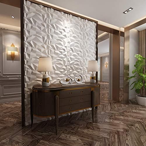 Art3d Panneau mural en PVC 3D diamanté, blanc mat, pour décoration résidentielle, beaux points de vente, résistance acco