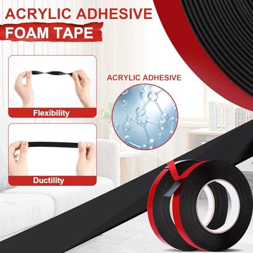 Evavii Ruban Adhésif Double Face Fort pour Voitures et Décoration, Résistant à l'Eau et aux Hautes Températures - 10m x