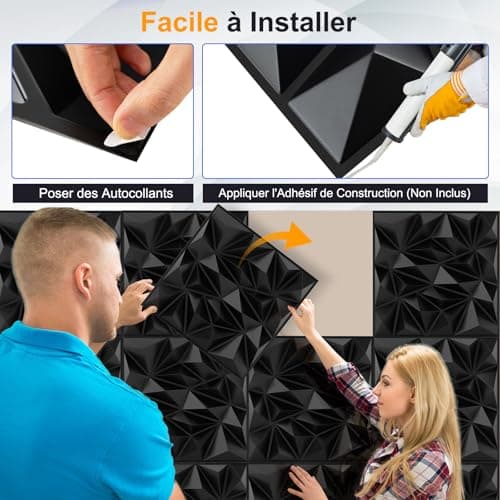 COSTWAY Lot de 20 Panneaux Muraux 3D Noir pour Décoration Murale Intérieure DIY.setVerticalLine

COSTWAY Panneaux Muraux