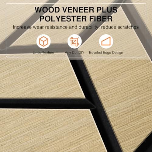 Panneaux acoustiques JAMELO 10 Pièces Mousse 30x15x1.2cm | Revêtement mural naturel auto-adhésif pour plafond/porte/deco