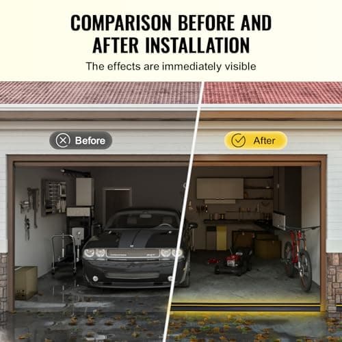 VEVOR Joint de porte de garage universel, résistant aux intempéries, pour bas de porte de garage, 3,6 m, noir, éclaircie