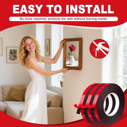 Lanovuto 3 Rouleaux Ruban Adhésif Double Face Extra Fort pour Extérieur et Décoration de Voiture - Imperméable et Résist