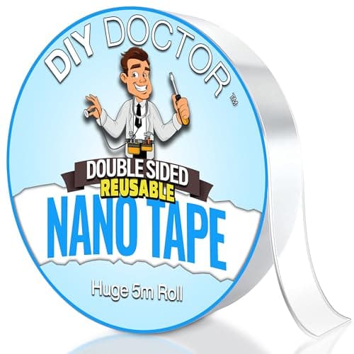 DIY Doctor Ruban en gel nano robuste et sans traces - Adhésif double face lavable et amovible - Idéal pour travaux de br
