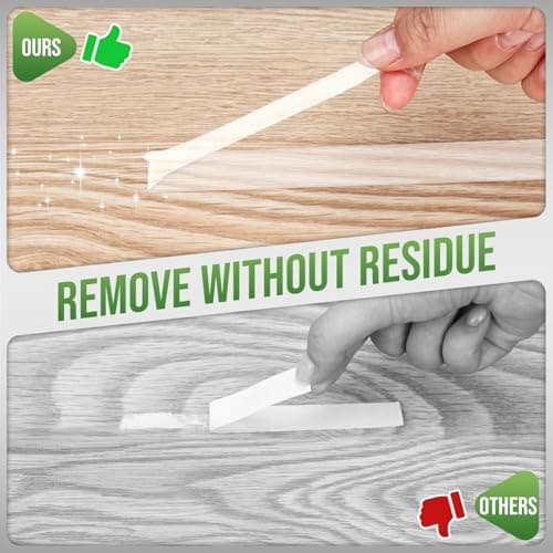 Ruban adhésif double face extra fort Euqvunn, amovible sans traces, lavable, pour affichage/suspension murale/tapis 1 ro