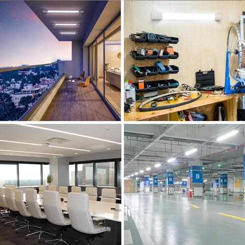 Modlicht Néon LED 120CM Connectée pour Atelier Garage Bureau Grand Magasin Blanc
